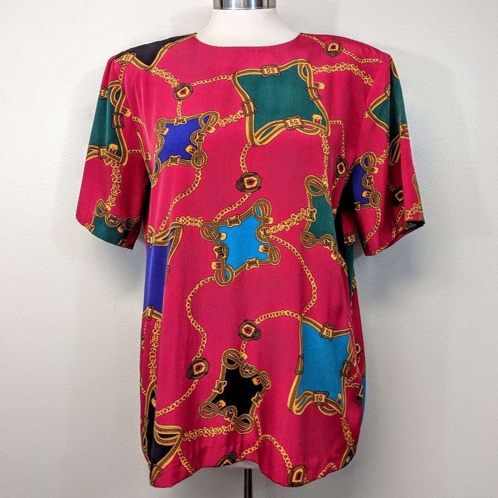 Vintage Chain Print Blouse - Picture 3 of 6